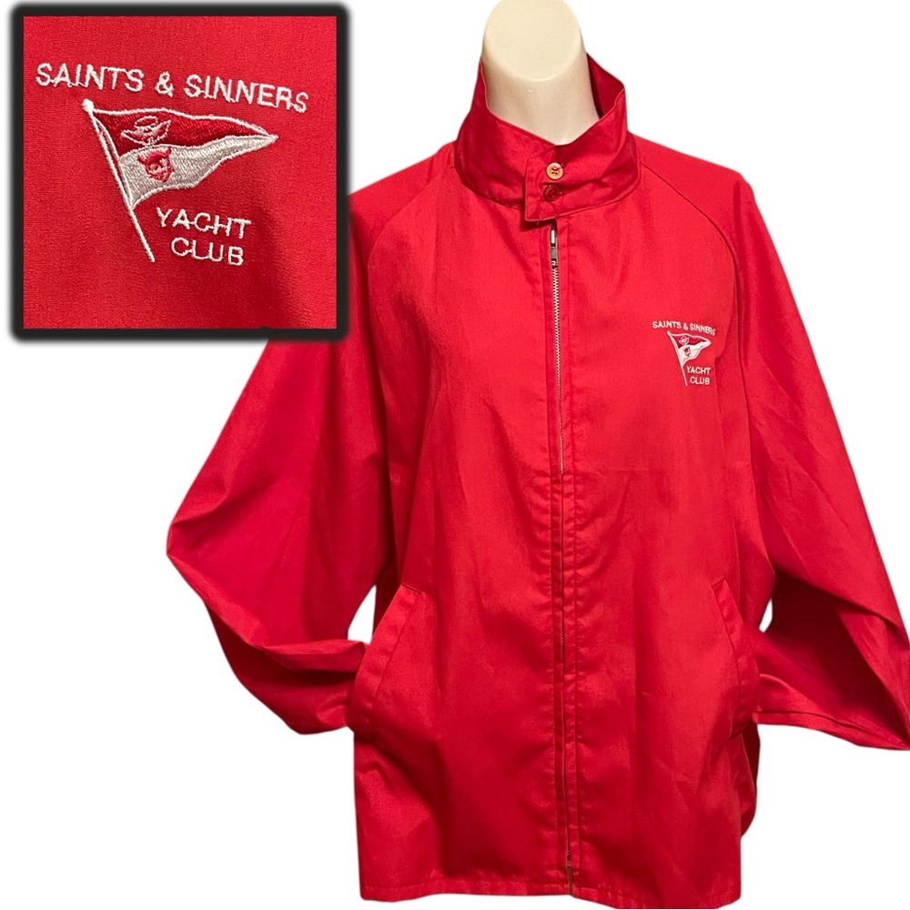 Vintage Saints & Sinners Yacht Club Broadcloth Zip Front Lightweight Jacket